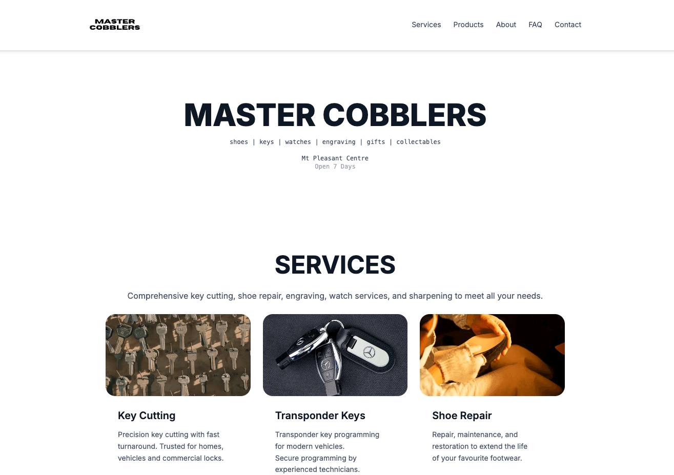 Master Cobblers website